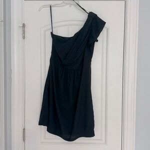 MM Couture One Shoulder Dress Navy